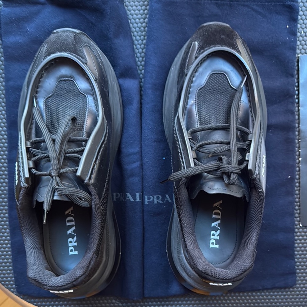 Prada Black Sneakers with Modern Design